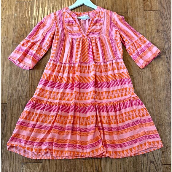 Goa Beach Japna pink and orange coverup dress small - Picture 9 of 10